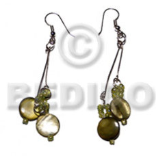 Dangling laminated 10mm round olive