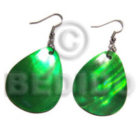 Dangling "35mmx30mm" green kabibe shellteardrop