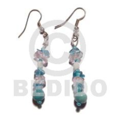 Dangling troca w. crystal nuggets