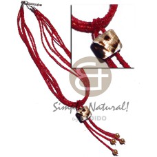 6 rows tassled red glass