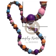 Multicolored 10mm round. natural wood