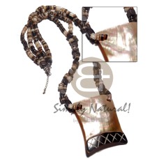 2 layers 4-5mm brownlip heishe