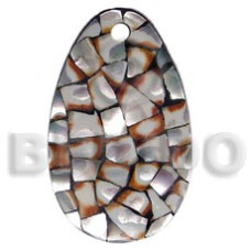 60mmx40mm teardrop laminated cowrie tiger