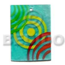 35mmx30mm rectangular aqua blue painted