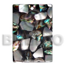 45mmx30mm laminated paua kabibe chips shell