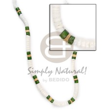 White shell green and