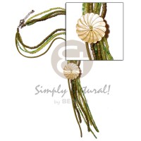 4 layer green tones tassled