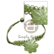 Subdued green wax cord macrame