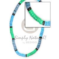 4-5mm coco heishe green blue blue gray black