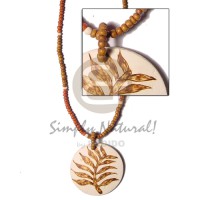 Round coco pendant fern
