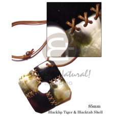 Leather thong black tab black