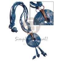 4 rows blue leather thong