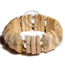 Natural wood elastic bangle