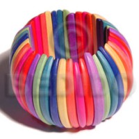 Elastic multicolored natural white wood