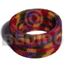 Natural wood bangle in multicolored