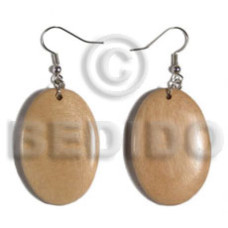 Dangling oval 38mmx27mm natural wood