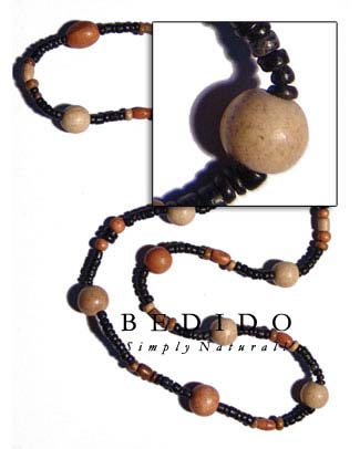 "Bohemian"- Asstd. Wood Beads Bohemian Necklace