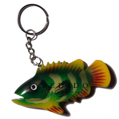 Fish Hand Painted Wooden Keychain