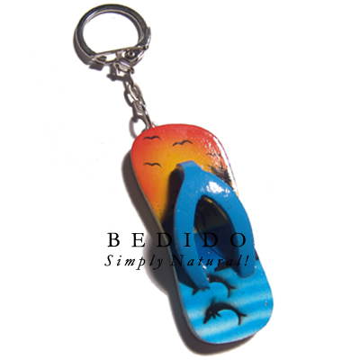 Colorful Beach Slippers Keychain Keychain