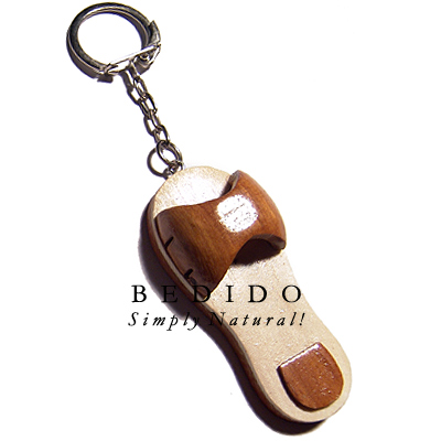 Wooden Beach Sandals Keychain Keychain