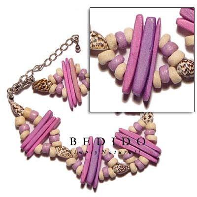 2 Rows Lavender Coco Shell Bracelets