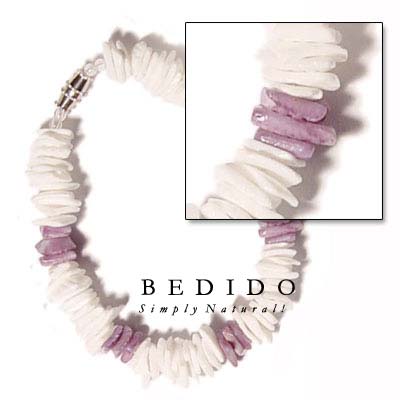 White Rose W/ Dyed Shell Bracelets