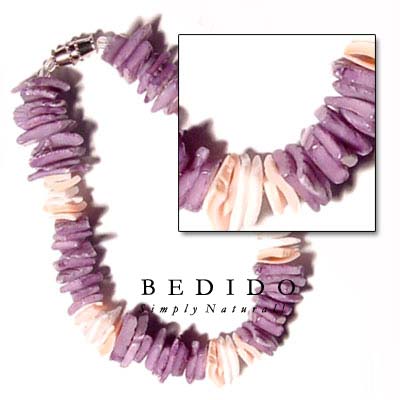 White Rose Dyed Lilac Shell Bracelets