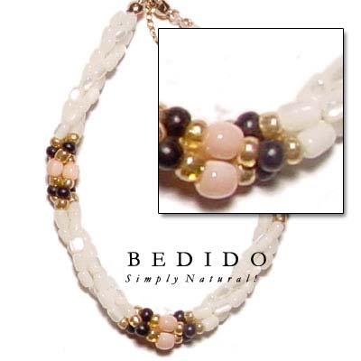 Twisted Troca Rice Beads Shell Bracelets