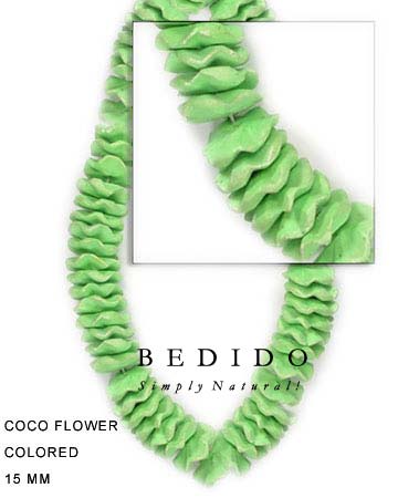 Coco Flower Neon Green Coco Beads Coco Necklace