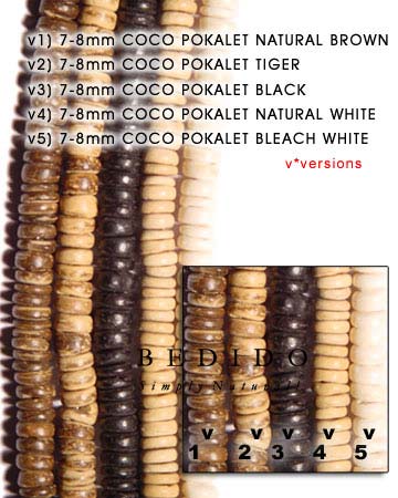 7-8mm De Coco Pukalet Naturales Blancas