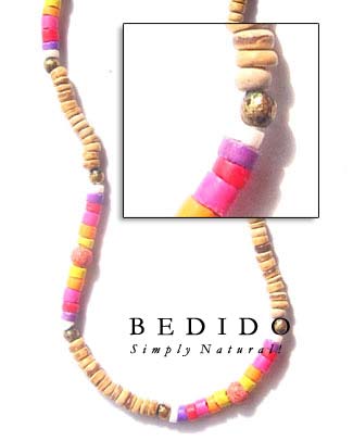 4-5 Mm Tiger Pukalet Multicolored Necklace