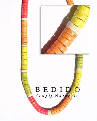 7-8 Elastic Coco Heishi Multicolored Necklace