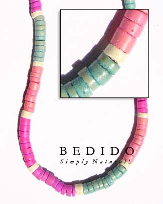 7-8 Elastic Coco Heishi Multicolored Necklace