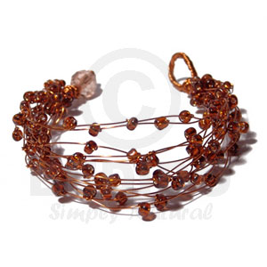 8 Rows Copper Wire Cuff Bracelet With