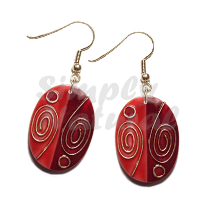 Dangling Handpainted And Colored Oval 35mmx26mm Kabibe