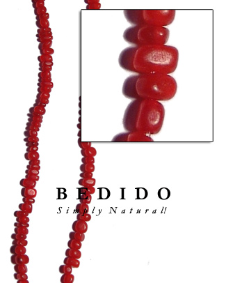 Red Horn Bead Nuggets Bone Horn Beads Necklace
