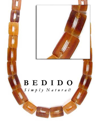 Golden Horn Rectangle Beads Bone Horn Beads Necklace
