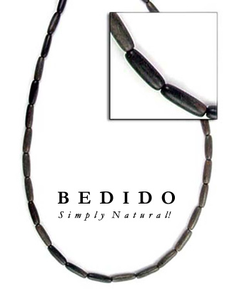 Black Horn Rice Beads Bone Horn Beads Necklace