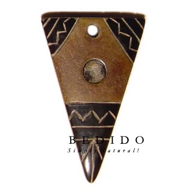 Aztec Carving Natural Horn Bone Horn Pendants