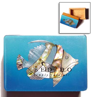 Inlaid Fish Design Jewelry Jewelry Box