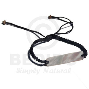 Black Macrame Kabibe Shell Id Bracelet