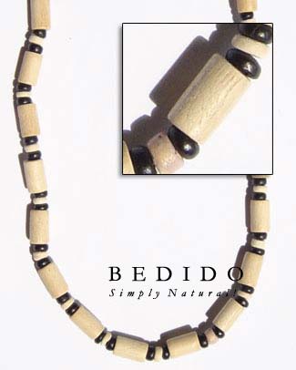 Natural White Wood Tube Natural Necklace