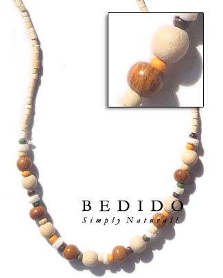 2-3 Mm Coco Heishi Natural Necklace