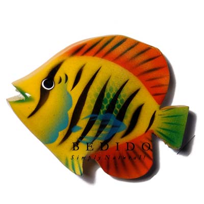 Fish Hand Painted Wood Refrigerator Magnets
