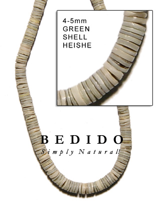 Green Shell Heishi Shell Beads