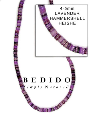 Violet Hammer Shell Beads