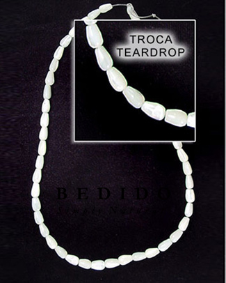 Troca Teardrop Shell Beads