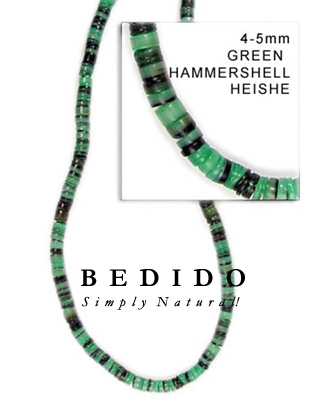 Green Hammer Shell Beads