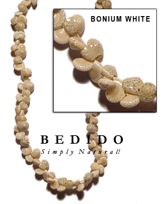 White Bonium Shell Beads