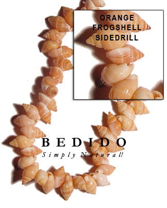 Orange Frog Shell Beads